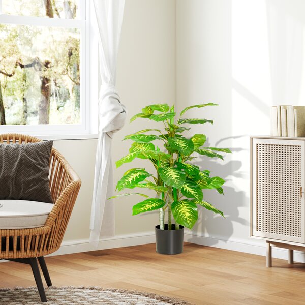 HOMCOM Artificial Evergreen Tree Fake Decorative Plant in Nursery Pot for Indoor Outdoor Décor, 95cm Aosom UK