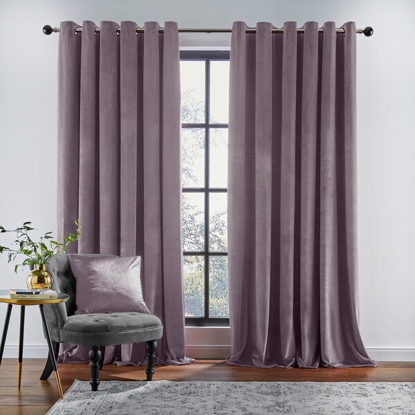 Recycled Velour Eyelet Curtains