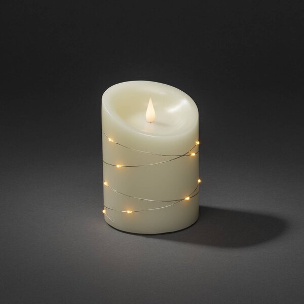 LED wax candle cream luminous colour amber Ø 10 cm