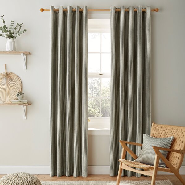 Churchgate Herringbone Stripe Eyelet Curtains