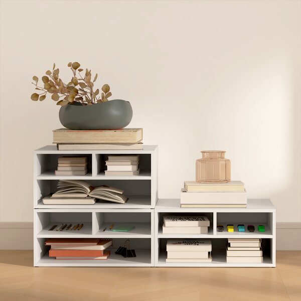 HOMCOM Three-Compartment Printer Storage Cabinet - White Aosom UK