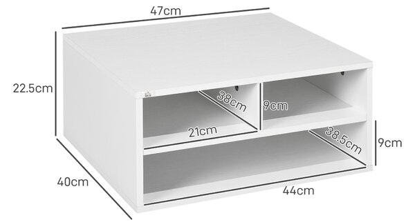 HOMCOM Three-Compartment Printer Storage Cabinet - White Aosom UK