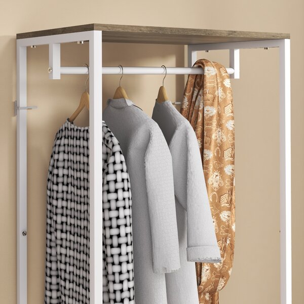 HOMCOM Hallway Coat Rack and Shoe Bench Tree - Grey Aosom UK