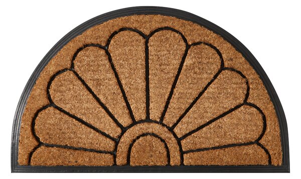 Scroll Half Moon Rubber and Coir Doormat