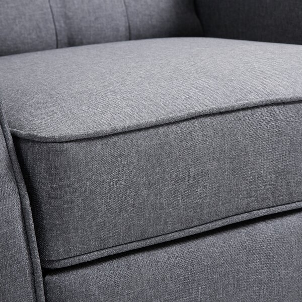 HOMCOM Recliner Armchair for Living Room, Wingback Chair with Button Tufted Back and Footrest, Light Grey Aosom UK