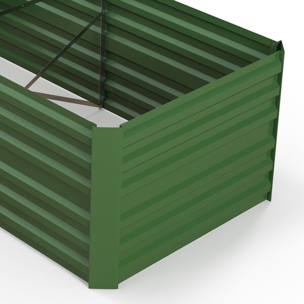 Outsunny Set of 2 Raised Beds for Garden, Galvanised Steel Outdoor Planters w/ Multi-reinforced Rods for Vegetables, Plants, Flower Aosom UK