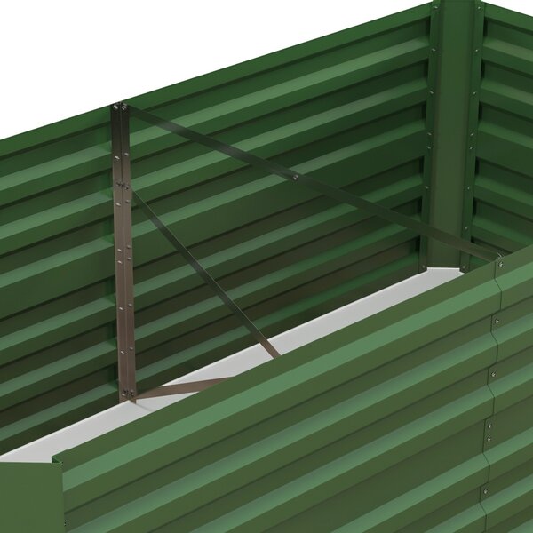 Outsunny Set of 2 Raised Beds for Garden, Galvanised Steel Outdoor Planters w/ Multi-reinforced Rods for Vegetables, Plants, Flower Aosom UK