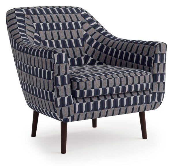 Eddie Regents Jacquard Navy Tub Chair