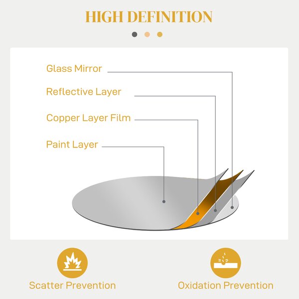 HOMCOM Abstract Metal Wire Wall Mirror, with Accessories - Gold Tone Aosom UK