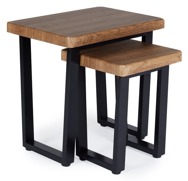 Freddie Effect Nest of Tables, Rustic Wood