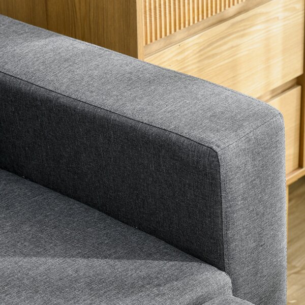 HOMCOM Corner Sofa Bed with Storage, 3 Seater Anti-Cat-Scratch Sofa Bed, Convertible L Shape Sofa Couch for Living Room, Dark Grey Aosom UK