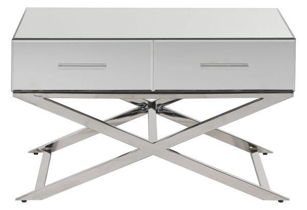 Pacific Rocco Mirrored Coffee Table, Silver