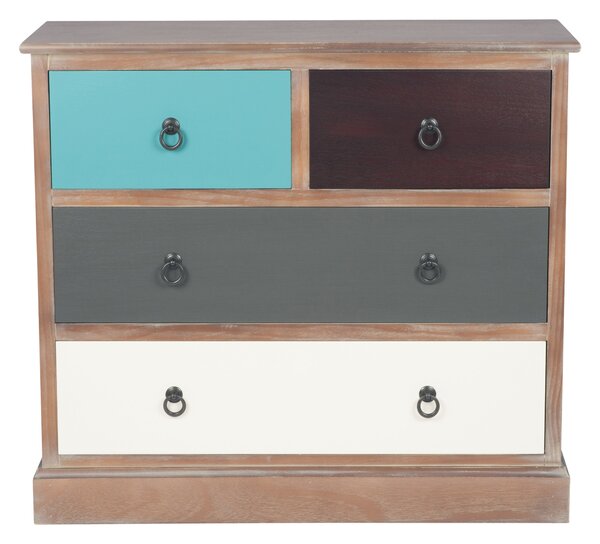 Pacific Loft 4 Wide Drawer Chest, Pine