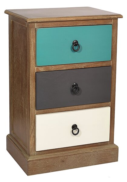 Pacific Loft 3 Drawer Bedside Table, Pine