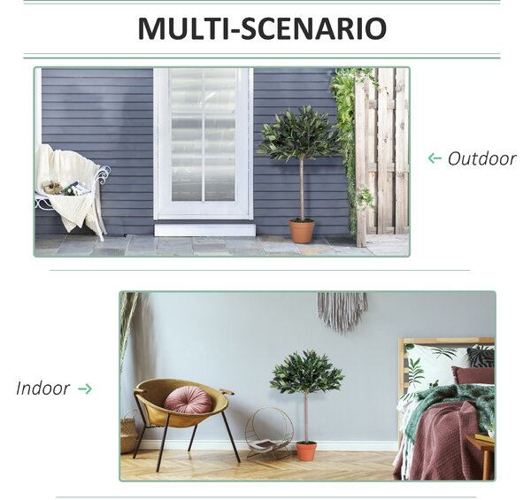 Outsunny 3ft Artificial Olive Tree Indoor Plant Greenery for Home Office Potted in An Orange Pot Set of 2 Aosom UK