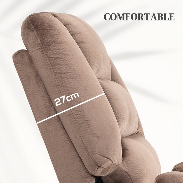 HOMCOM Electric Riser and Recliner Chair with Vibration Massage, Heat, Side Pocket, Brown Aosom UK