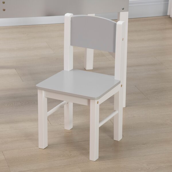 ZONEKIZ Kids Table and Chair Set, with Storage Space - Grey Aosom UK