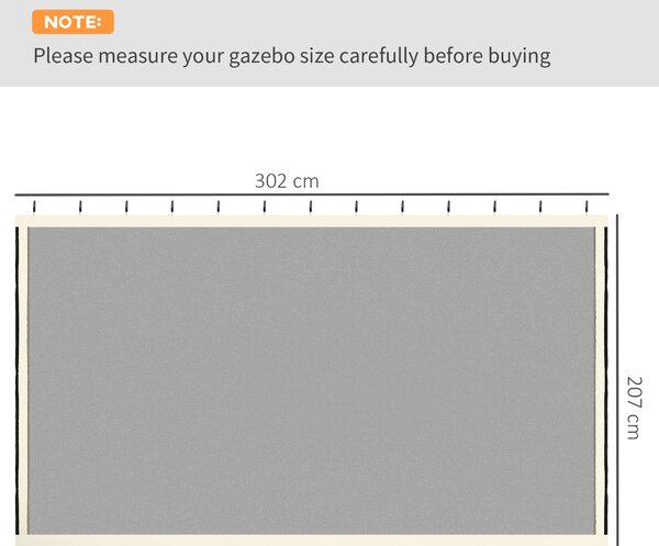 Outsunny Replacement Mesh Mosquito Netting Screen Walls for 10 x 10ft Patio Gazebo, 4-panel Sidewalls with Zippers (Wall Only, Canopy Not Included)