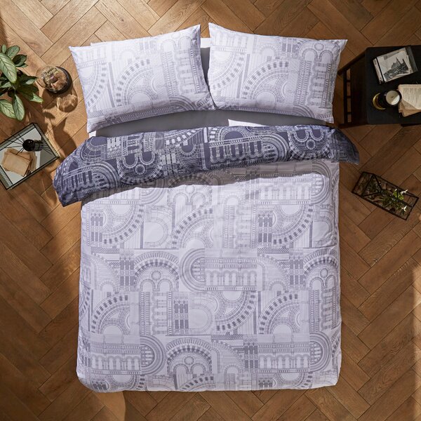 Waterhouse Charcoal Duvet Cover and Pillowcase Set