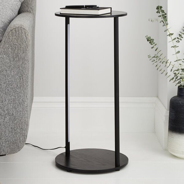 Cole Side Table with LED Light, Black