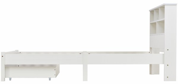 3ft Single Bed with Drawers, Simplicity Single Bed with Under Storage, Balancing Aesthetics and Practicality, White Aosom UK