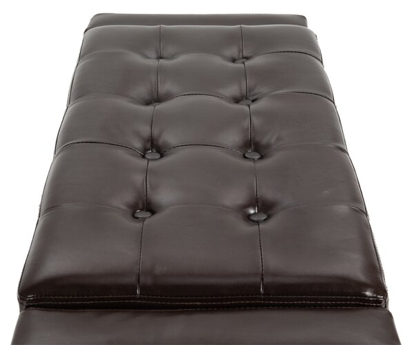 HOMCOM Storage Ottoman Bench, PU Leather, Tufted Design, Flip Top, 92x40cm, Versatile Use, Brown Aosom UK