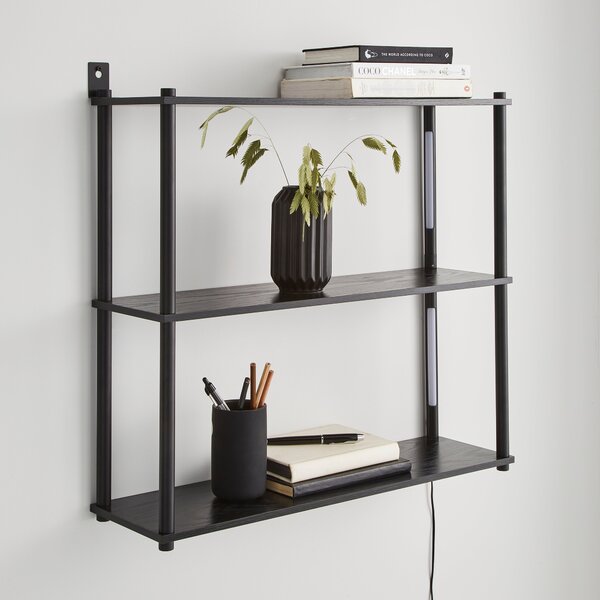 Cole Wall Unit with LED Lights Black