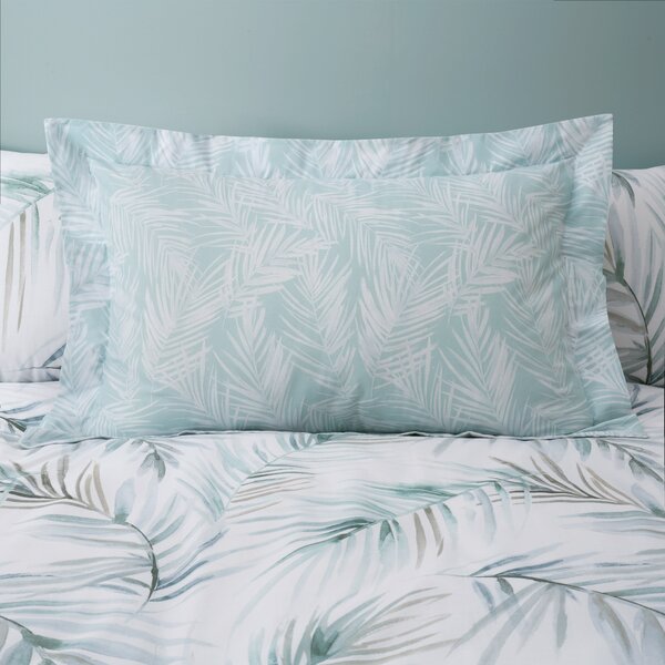 Serenity Palm Leaf Seafoam Oxford Pillowcase