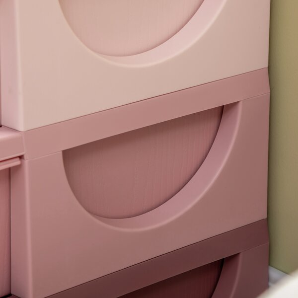 ZONEKIZ Kids Storage Units w/ 6 Drawers, 3 Tier Kids Toy Storage Organizer, Vertical Dresser Tower for Nursery Playroom Kindergarten, Pink Aosom UK