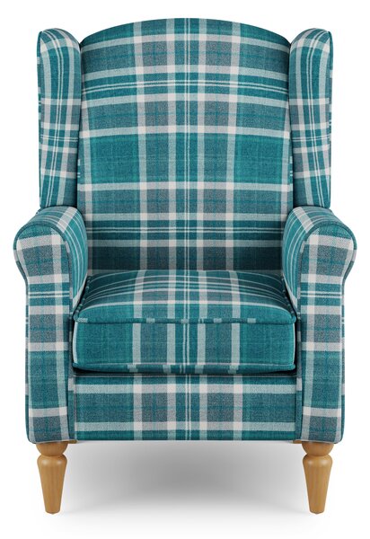 Oswald Check Wingback Armchair