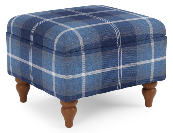 Oswald Check Storage Footstool Tapered Leg