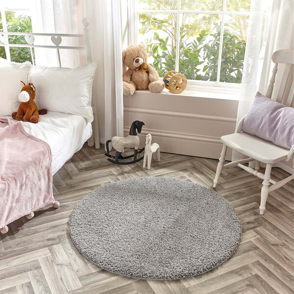 Marvel Shaggy Washable Circle Rug Marvel Shaggy Silver