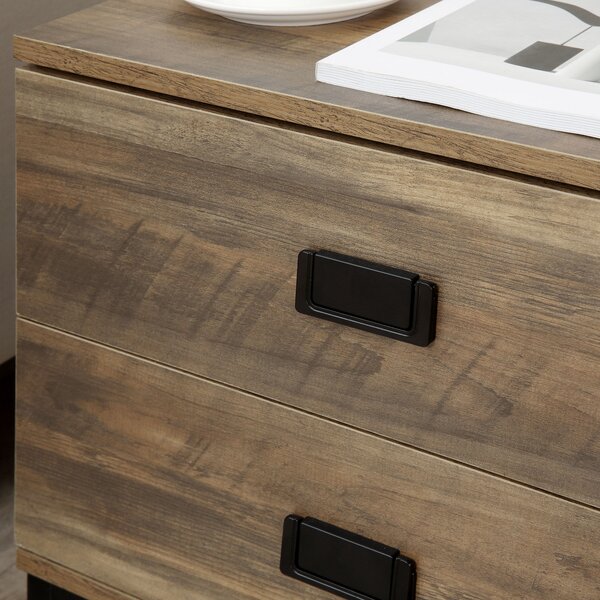 HOMCOM Retro Bedside Units: Metal Frame Side Tables with 2 Drawers, Set of 2, Coffee Tone Aosom UK