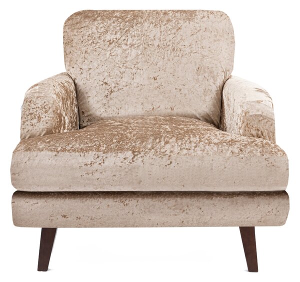 Crushed Velour Armchair Cover Mink