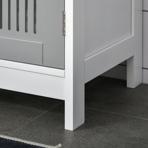 Kleankin Under Sink Cabinet with Double Doors, Modern Bathroom Vanity Unit, Storage Cupboard with Adjustable Shelves, Grey Aosom UK