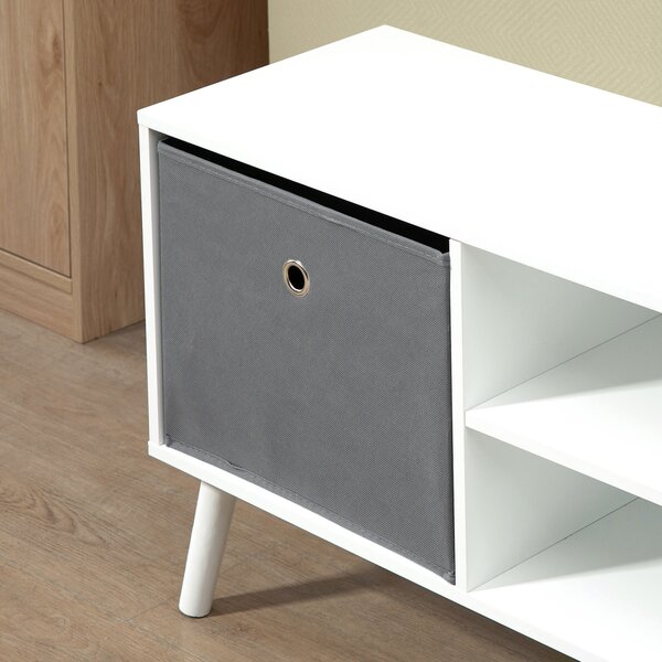 HOMCOM Morden TV Cabinet, TV Stand for TVs Up to 50 Inches with Storage Compartments and Drawer, White & Grey Aosom UK