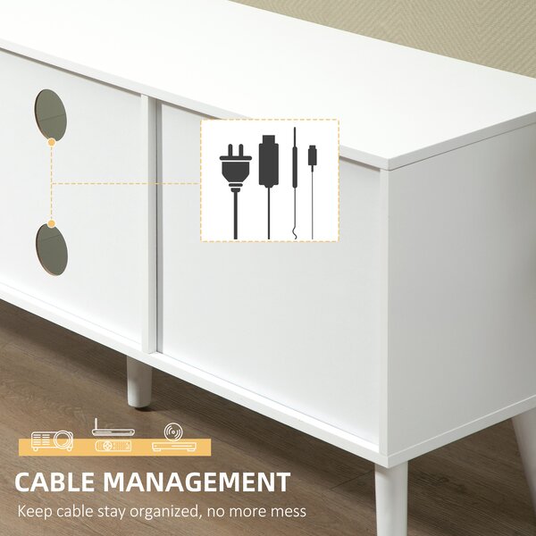HOMCOM Morden TV Cabinet, TV Stand for TVs Up to 50 Inches with Storage Compartments and Drawer, White & Grey Aosom UK