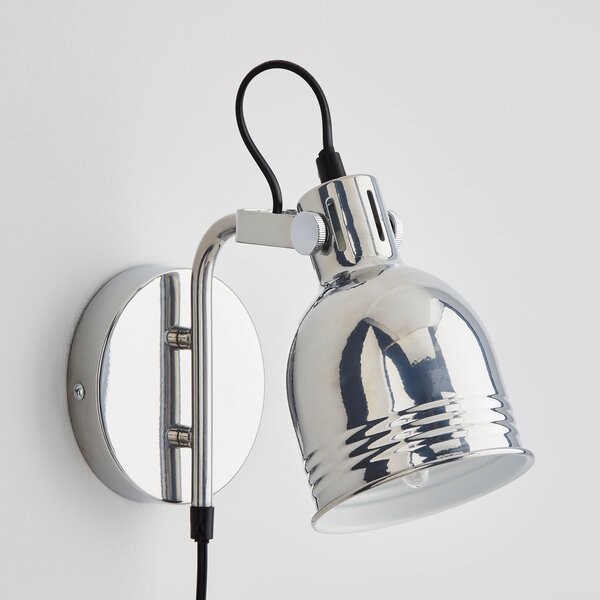 Issac Chrome Effect Plug In Wall Light