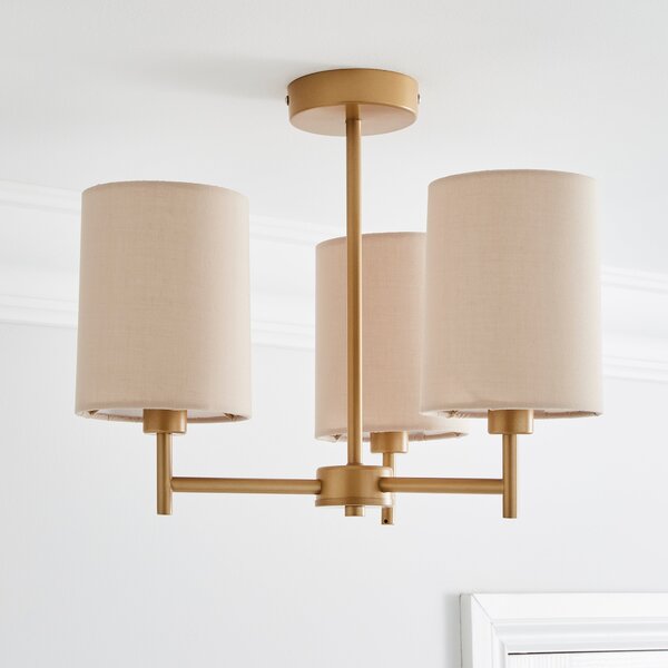 Prescot 3 Light Semi Flush Ceiling Light