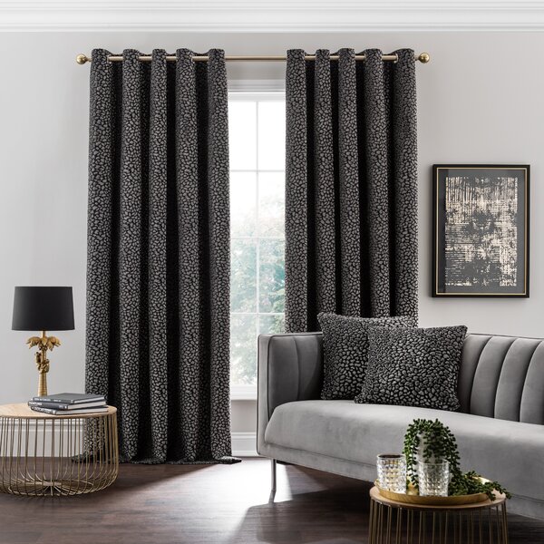 Animal Cut Velvet Eyelet Curtains