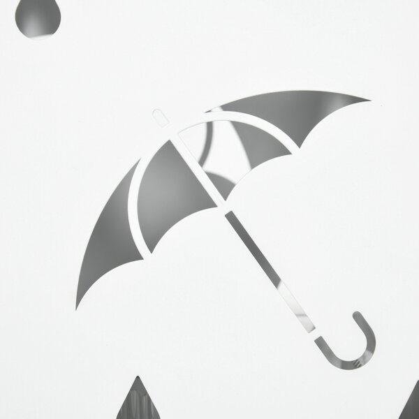 HOMCOM Six-Umbrella Steel Holder Stand - White Aosom UK