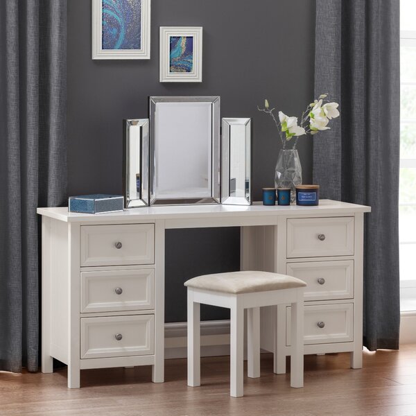 Maine 6 Drawer Dressing Table, White