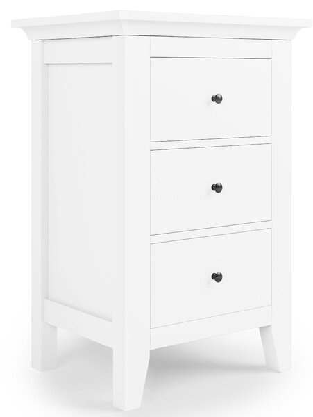 Lynton 3 Drawer Bedside Table, White