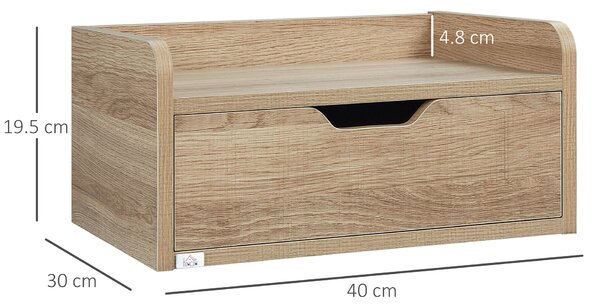 HOMCOM Floating Bedside Cabinet with Drawer, Wall Mounted Nightstands, Modern Bedside Table with Storage for Bedroom