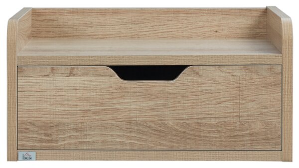 HOMCOM Floating Bedside Cabinet with Drawer, Wall Mounted Nightstands, Modern Bedside Table with Storage for Bedroom