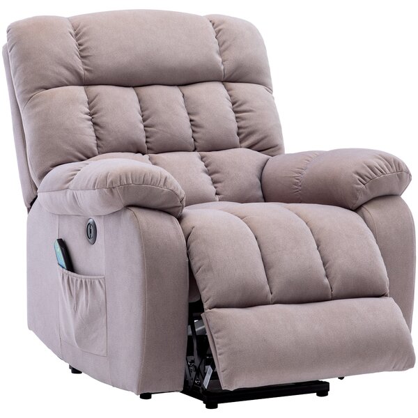 Electric Power Lift Recliner Armchair with Vibration, USB Ports, Side Pockets, Comfy Heating Massage Chair for Elderly, 91x81x104 cm, Beige Aosom.UK