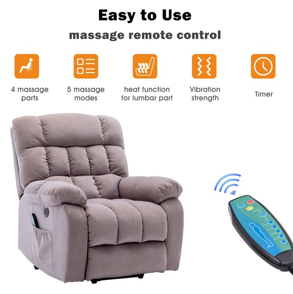 Electric Power Lift Recliner Armchair with Vibration, USB Ports, Side Pockets, Comfy Heating Massage Chair for Elderly, 91x81x104 cm, Beige Aosom.UK