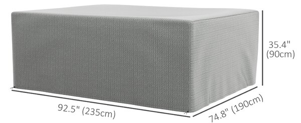 Outsunny Large Patio Furniture Cover, 235x190x90 cm, Waterproof and Anti-UV Outdoor Garden Furniture Protector, Grey