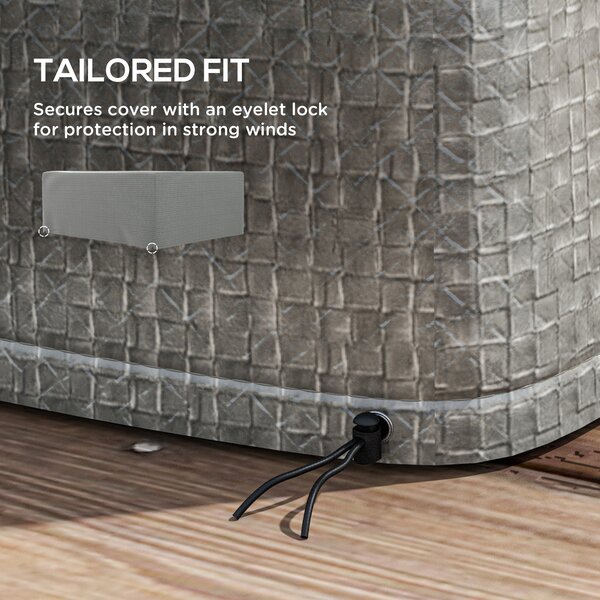 Outsunny Large Patio Furniture Cover, 235x190x90 cm, Waterproof and Anti-UV Outdoor Garden Furniture Protector, Grey