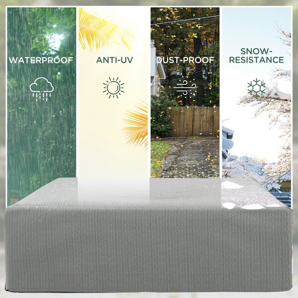 Outsunny Large Patio Furniture Cover, 235x190x90 cm, Waterproof and Anti-UV Outdoor Garden Furniture Protector, Grey